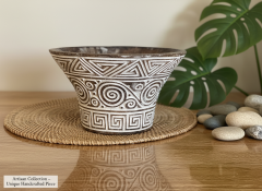 Etnik Desenli Ahşap Kase