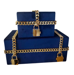 Zincir Kilit Detaylı 2'li Deri Kutu