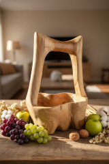 Uzun Kulplu Ahşap Sepet