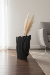 Büyük Siyah Seramik Vazo