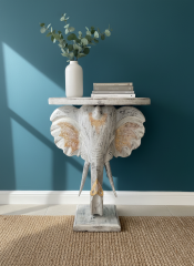 Fil Kafası Ahşap Sehpa