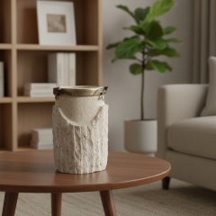 Traverten Kuşlu Vazo