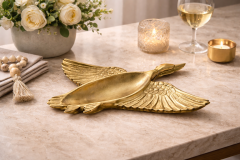 Gold Kuşlu Dekoratif Tabak